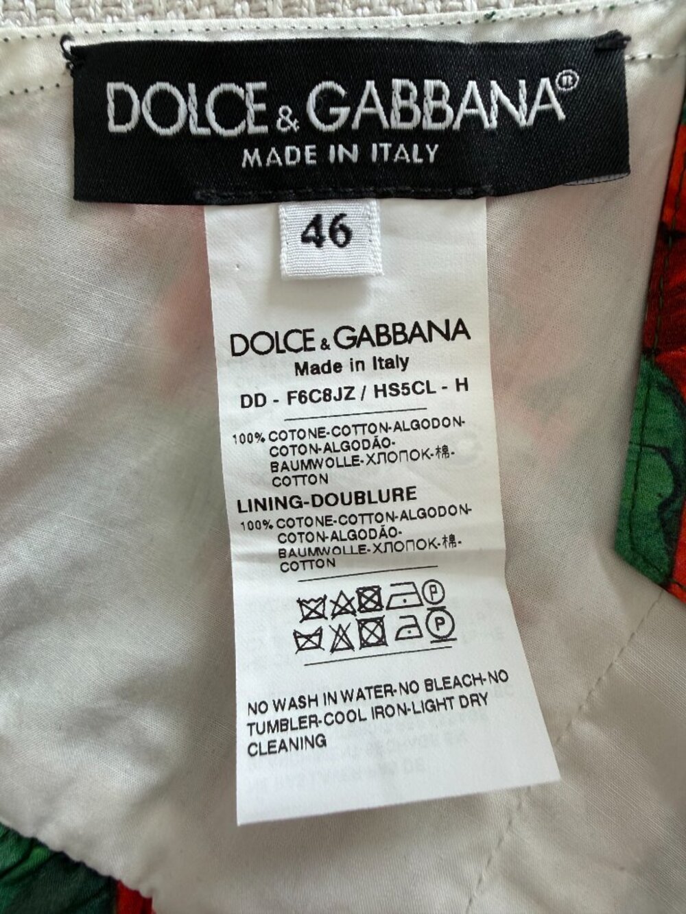 Dolce&Gabbana cotton dress in a vibrant geranium floral print - Size IT 46 - Picture 9 of 14